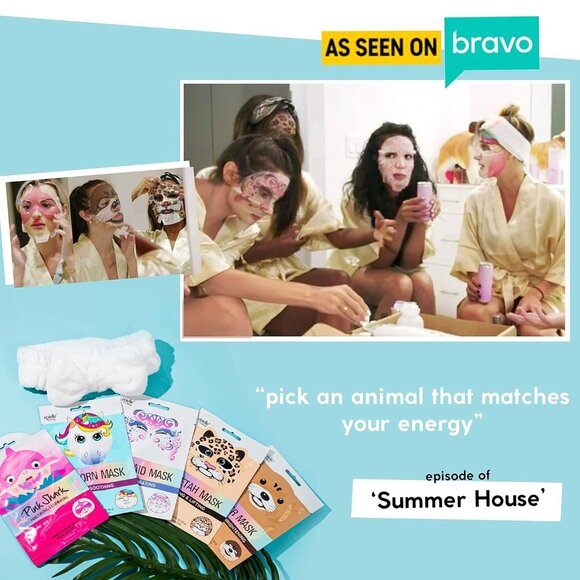 Animal Character Sheet Masks 6 Pack, Moisturizing & Hydrating Face Mask with Hya - Picture 9 of 9